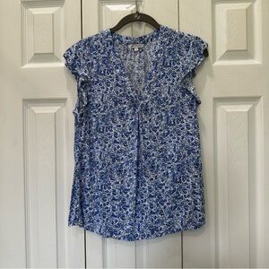 Anne Carson Blue Floral Blouse